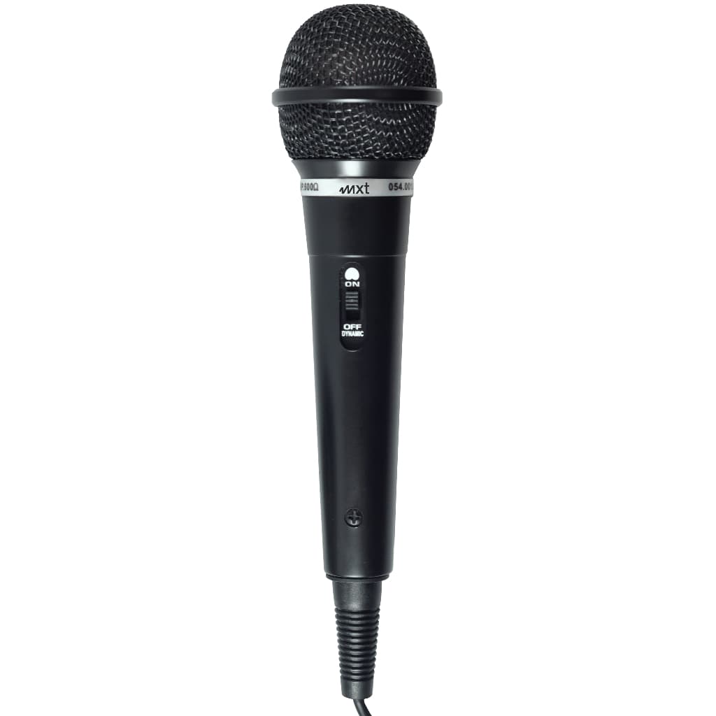 MICROFONE DINÂMICO DE PLASTICO PRETO, C/CHAVE - MOD: M-1800B