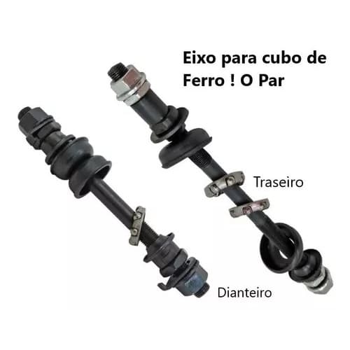 Eixo Traseiro + Eixo Dianteiro Para Bicicleta Com Caixa e Colar