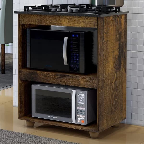 Balcão para Cooktop 4 ou 5 Bocas Turim Kaiki Móveis Ipê