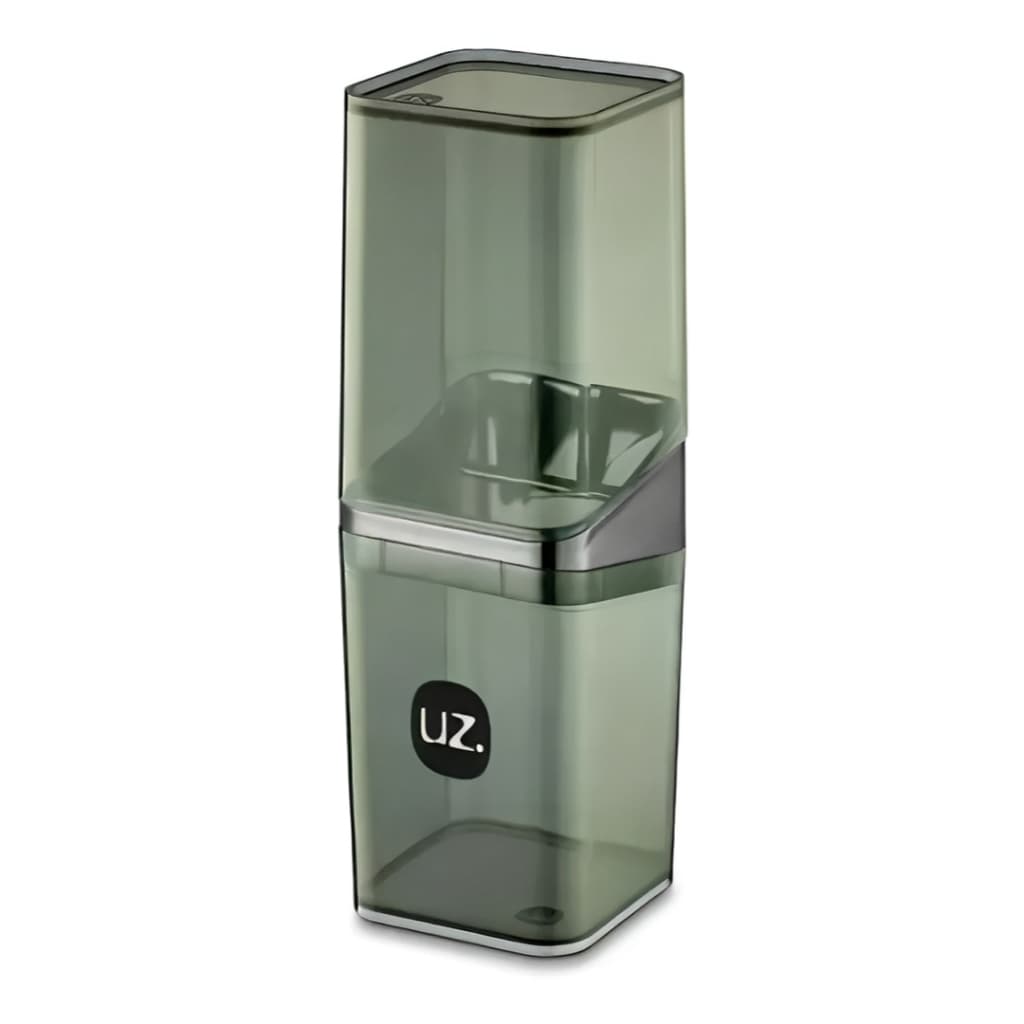 Porta Escova De Dentes Com Tampa Slim Luxo Cor Preto