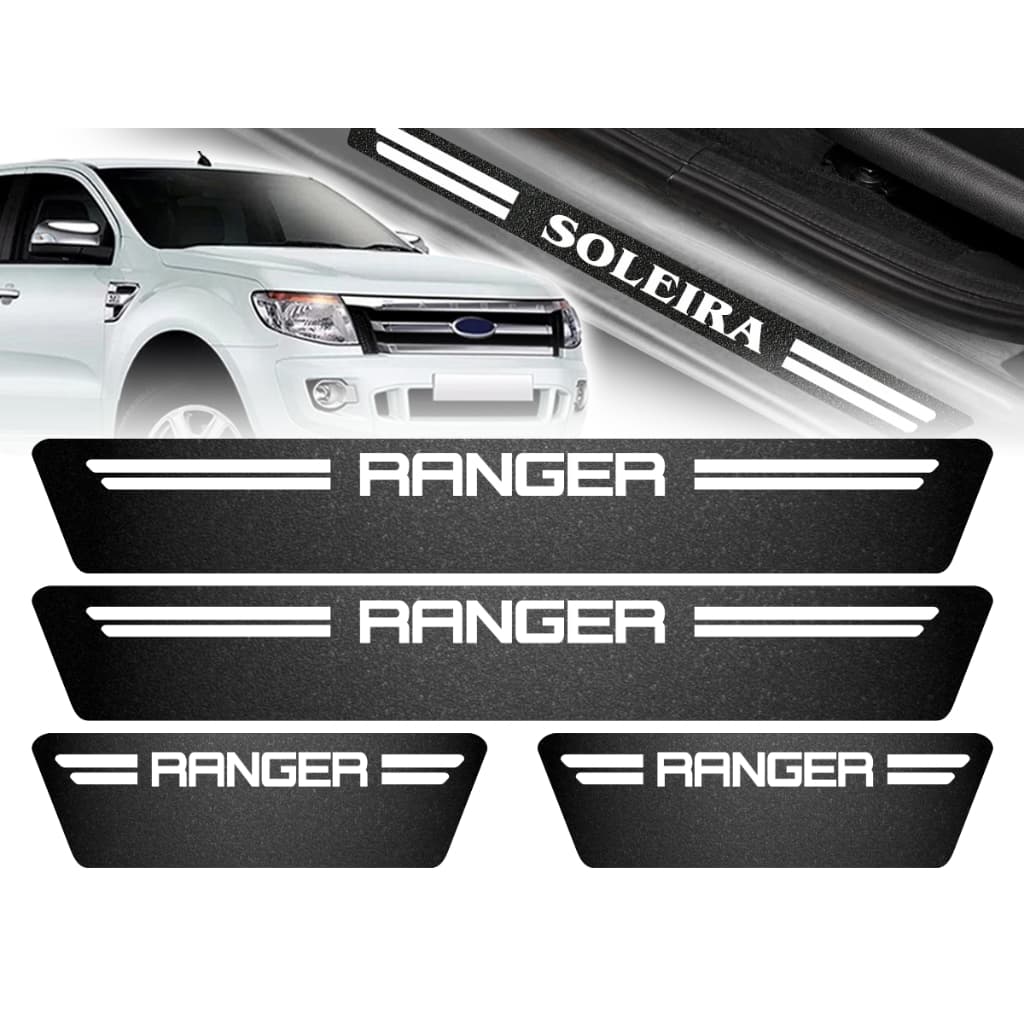 KIT 4 SOLEIRAS DE PORTA FORD RANGER PERSONALIZADO VARIAS CORES