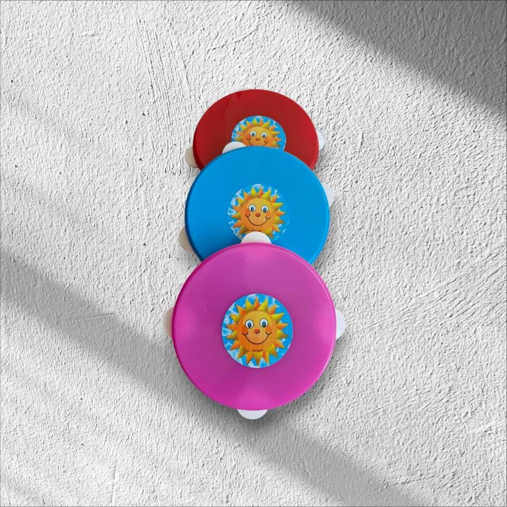 Instrumento Musical Infantil Pandeiro c/ 10 unidades / Lembrancinha Promoção ( CORES VARIADAS)