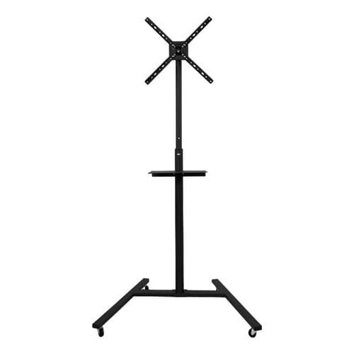 Pedestal Para Tv E Notebook C/ Rodinhas Suporte Chão Preto