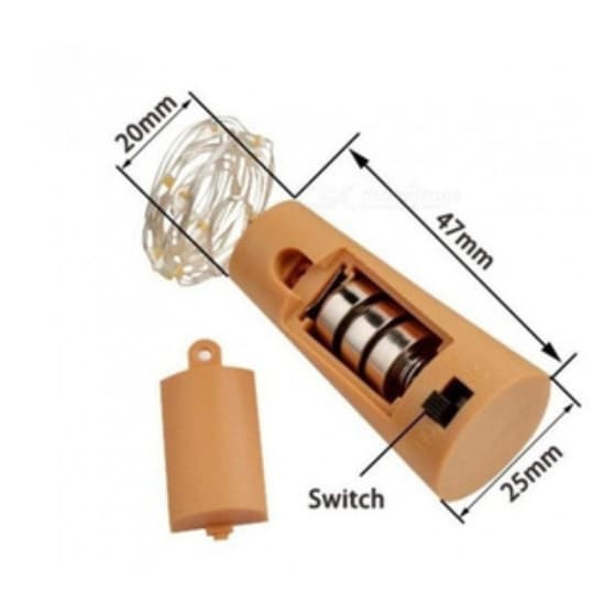 4 Unidades Rolha De Led Branco Quente Garrafa 2m Fada Fio De