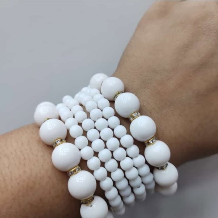 Pulseira de bolas contas Kit 6 Peças bracelete mulheres Pulseira feminina personalizido fashion