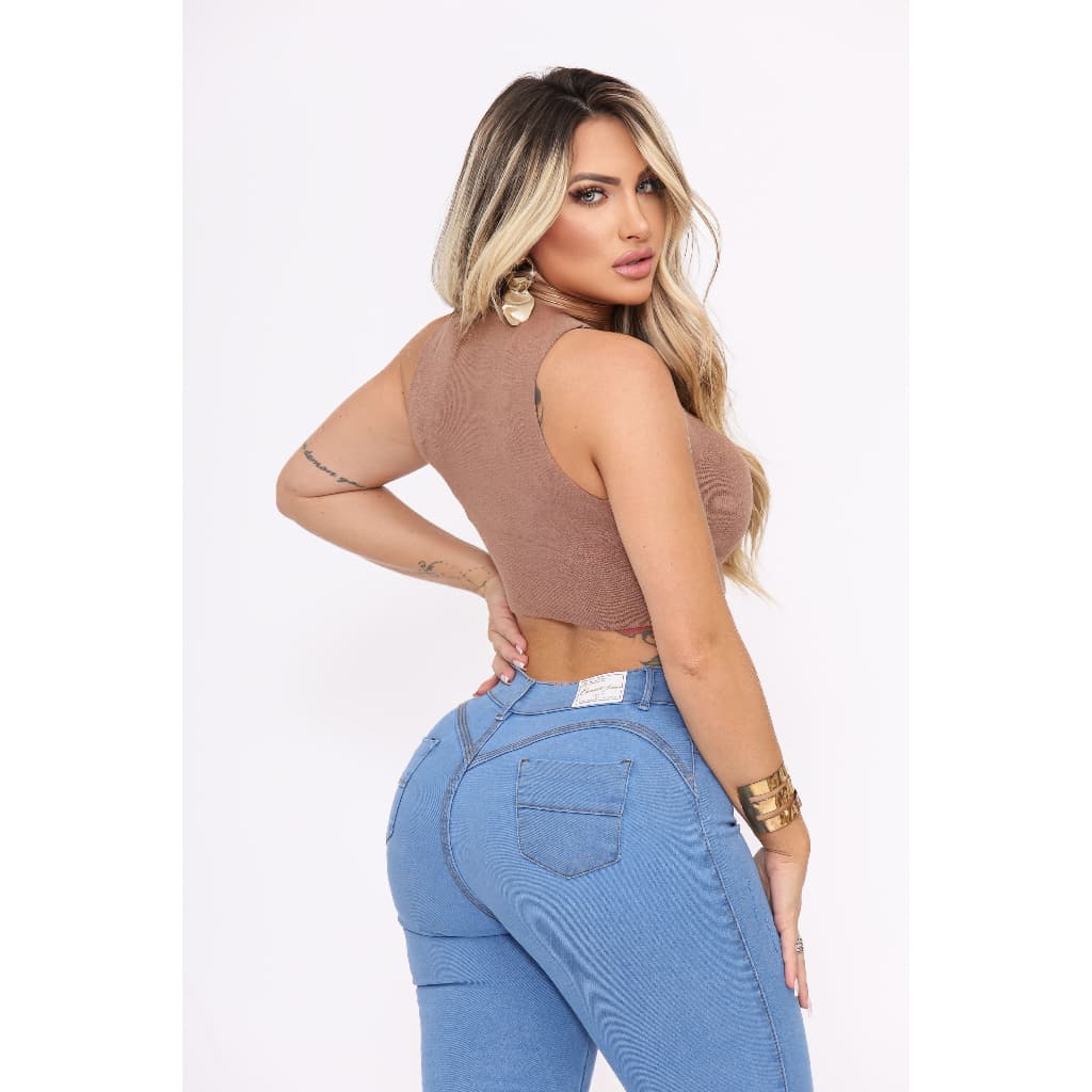 Calça Jeans Azul Clara Feminina Skinny Cintura Alta Manchada Para Trabalho Com Lycra Calça Jeans Feminino Plus Size Cint