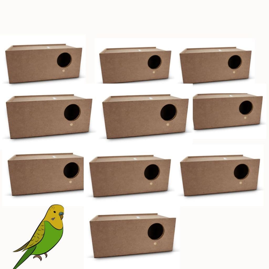 Ninho de Madeira MDF para Periquitos, Agapornes, Canários Viveiro Gaiola Aves Pássaros