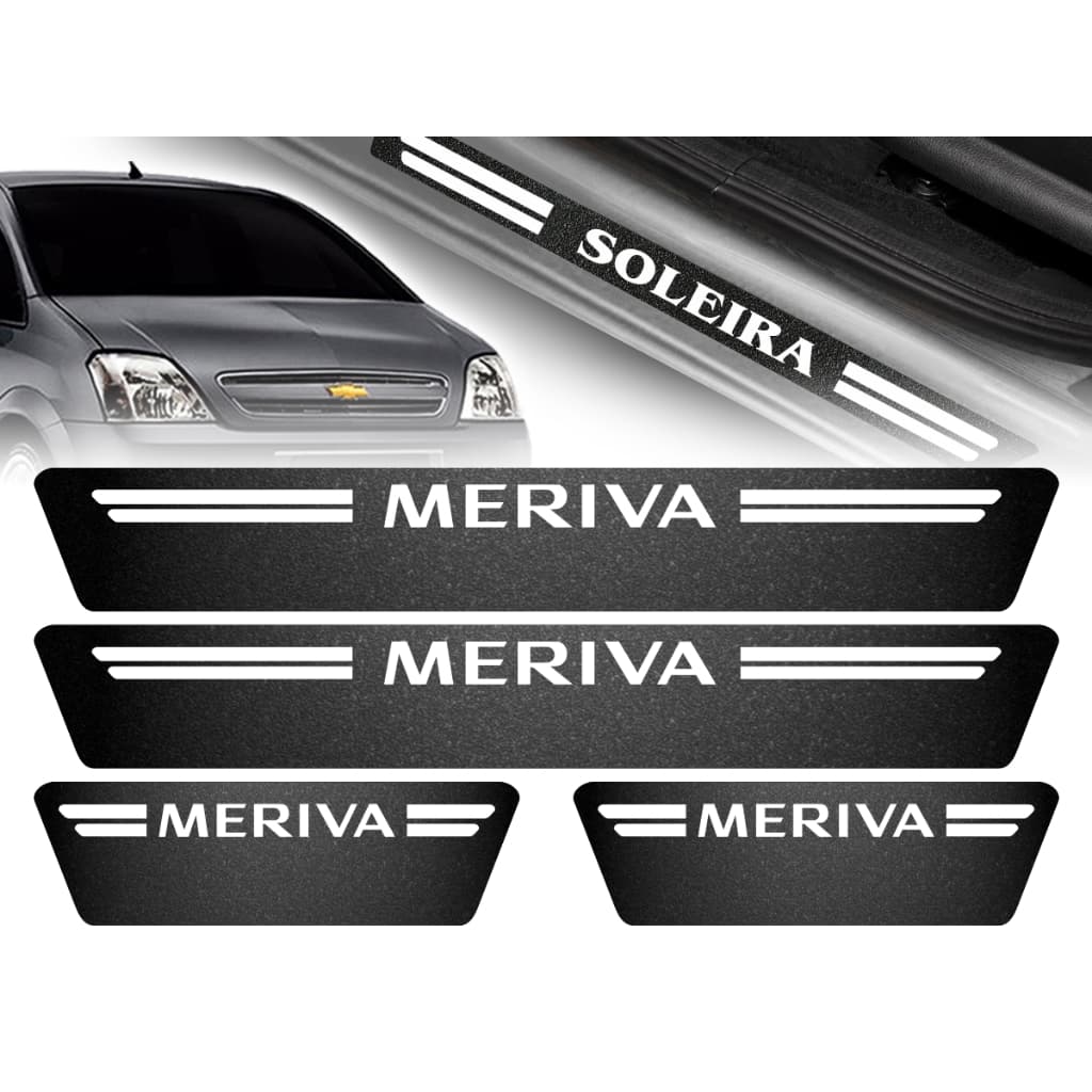 KIT 4 SOLEIRAS DE PORTA CHEVROLET MERIVA PERSONALIZADO VARIAS CORES