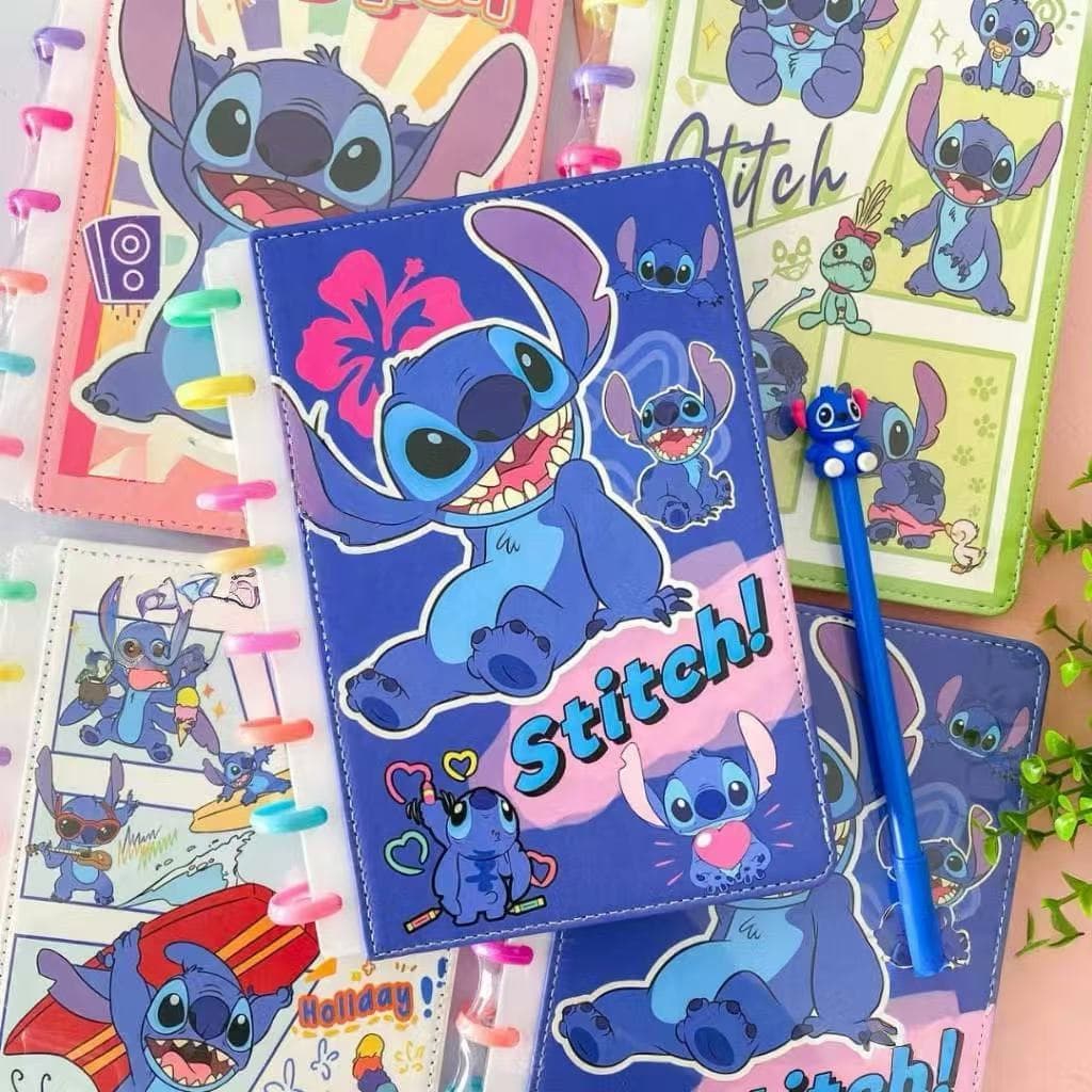 Caderno de Disco Stitch A4 - Importado | Caderno Reposicionável | Escolar