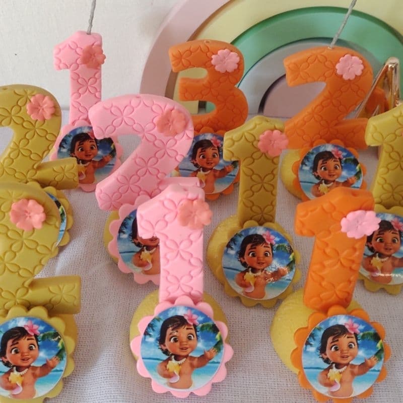 Vela de Aniversário/Vela Moana Baby/ Moana/Vela/Decoração de Festa