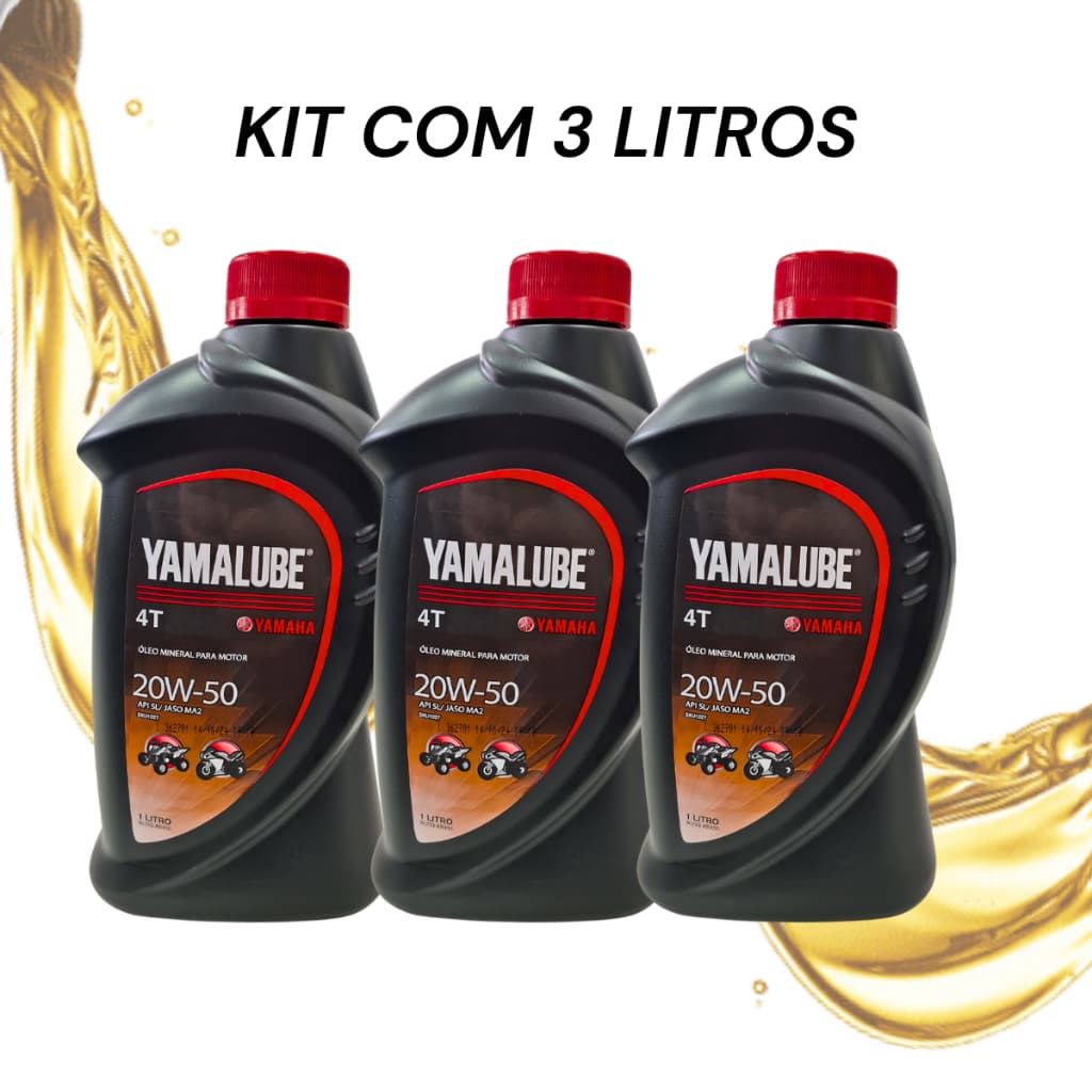 Kit 3L de Óleo Yamalube 20w50 Mineral multiviscoso 4t Yamaha