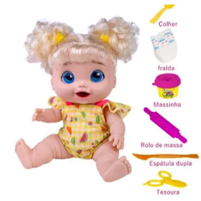 Boneca Baby's Kitchen Alive Come Faz Caquinha Com Acessórios. - toys