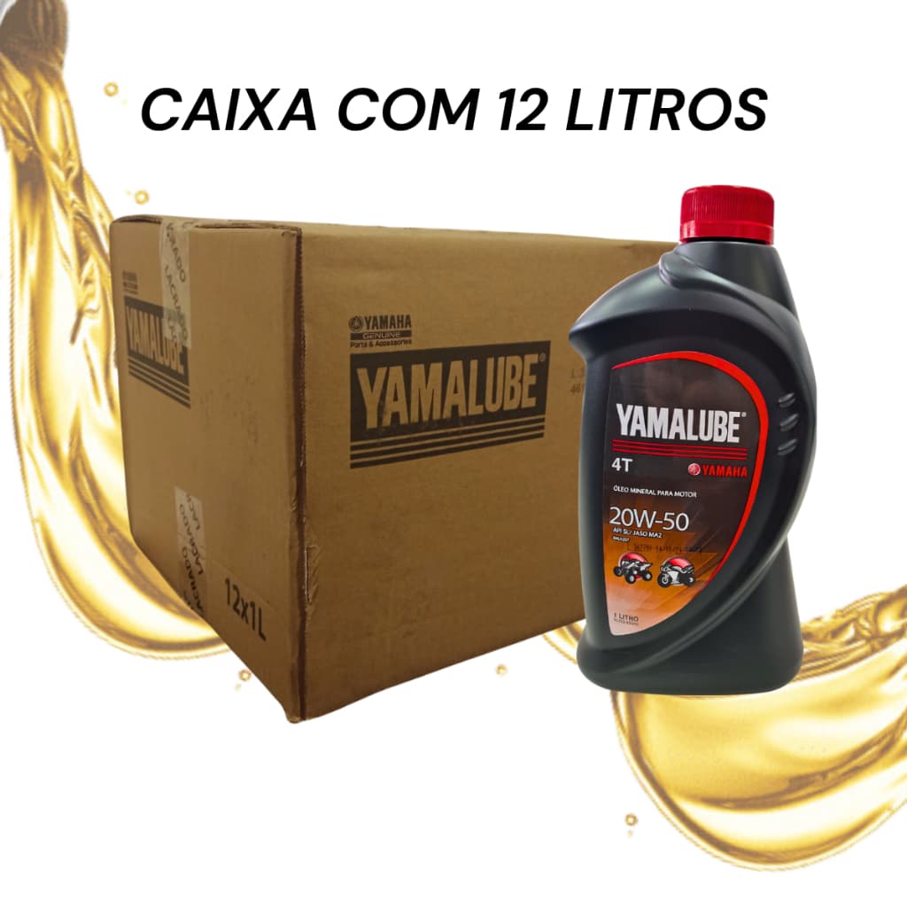 Óleo Yamalube 20w50 Mineral Multiviscoso 4t Yamaha 01L  (CAIXA FECHADA COM 12 UNIDADES)