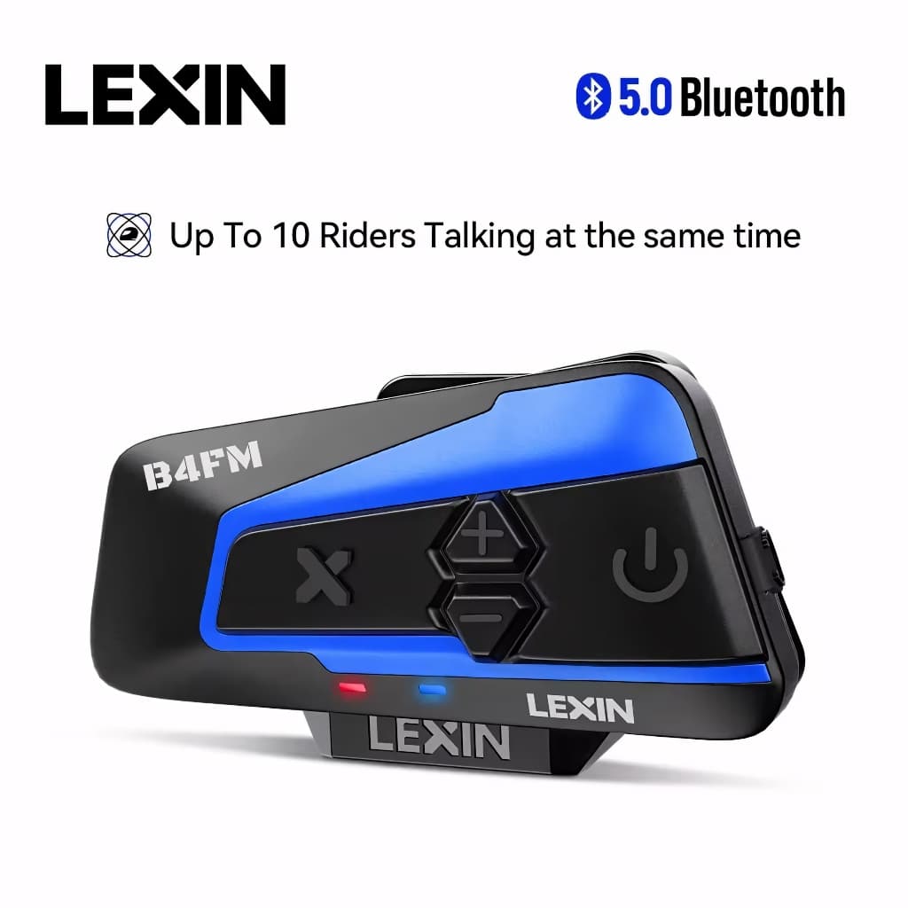 Lexin-B4FM-X Intercomunicador Para Moto, Bluetooth Capacete, Compartilhamento De Música, 10 Riders