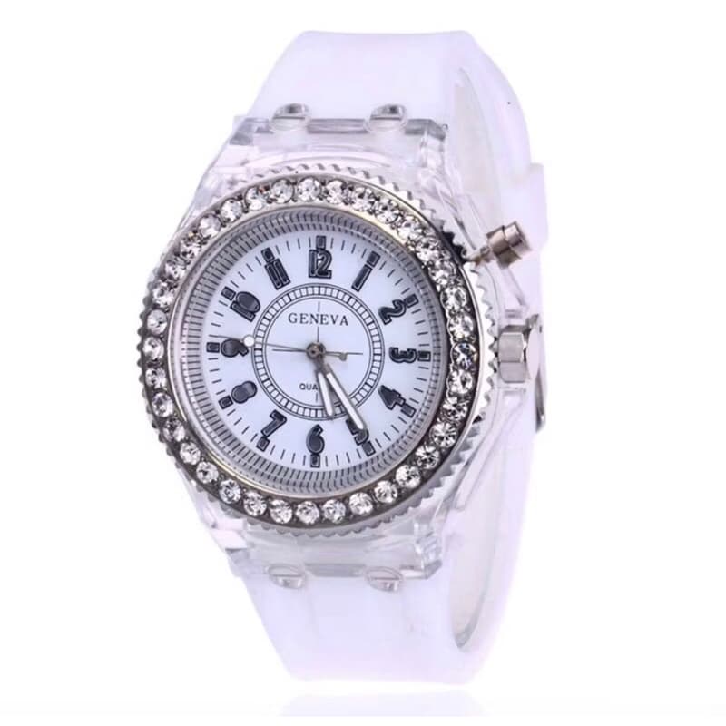 Relógio De Moda Crystal Watch Wrist Mulher Quartzo À Prova D'água Esporte