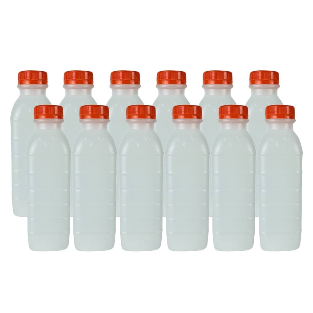12 Un Garrafa Frasco Plastico Suco Descartável 300 Ml Caldo De Cana Com Tampa