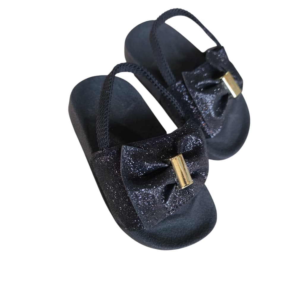 Sandalia Infantil Menina Rasteirinha Delicada com Laço e Brilho Chinelo