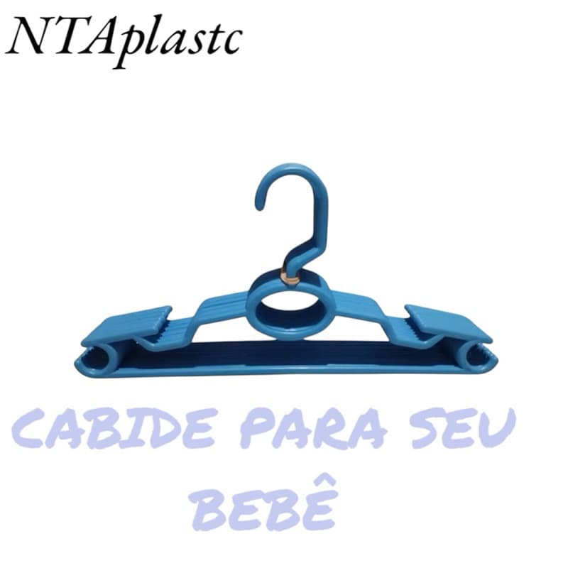 kit 50 cabides infantil para bebê reforçado na cor azul premium pronto para organizar o guarda roupa do seu bebê