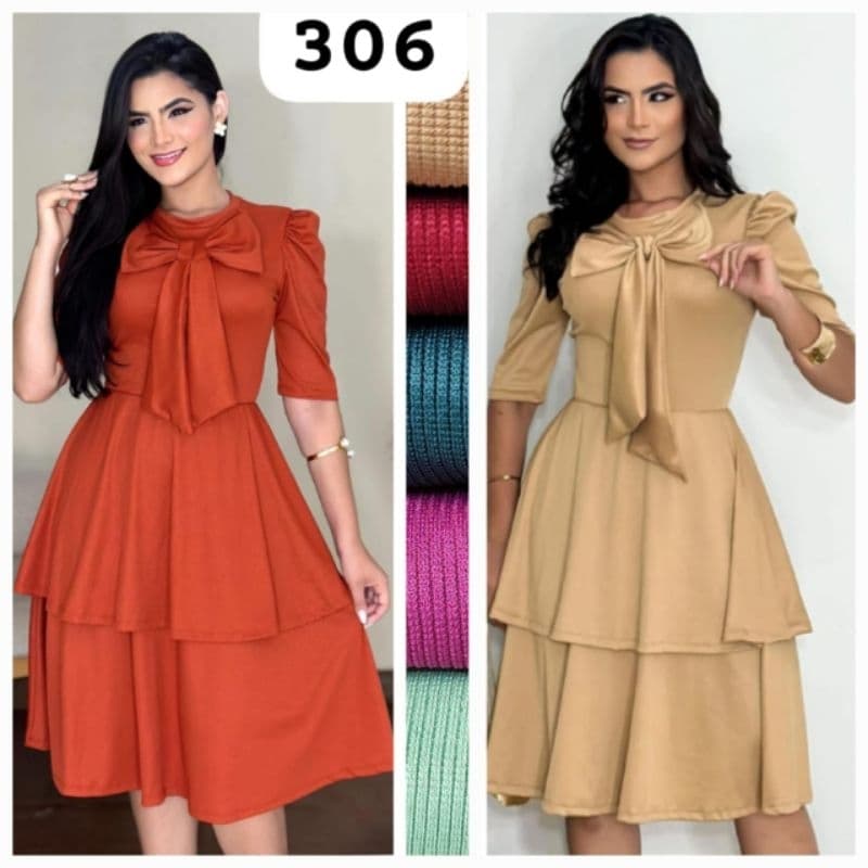 Vestido gode evangelico vestido feminino rodado saia dupla midi