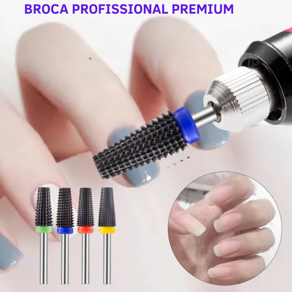 Broca Cônica de Tungstênio Profissional para Lixadeira eletrica Acabamento da unha de Gel Remoção do alongamento Nail