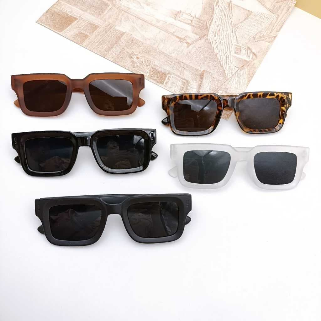 Óculos de Sol Retangular Robusto Masculino Feminino Moda Tendencia UV400