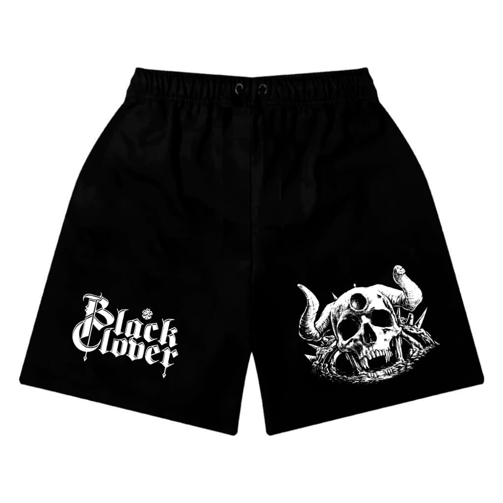 Short Bermuda de Moletom Black Clover Skull Caveira Anime Streetwear