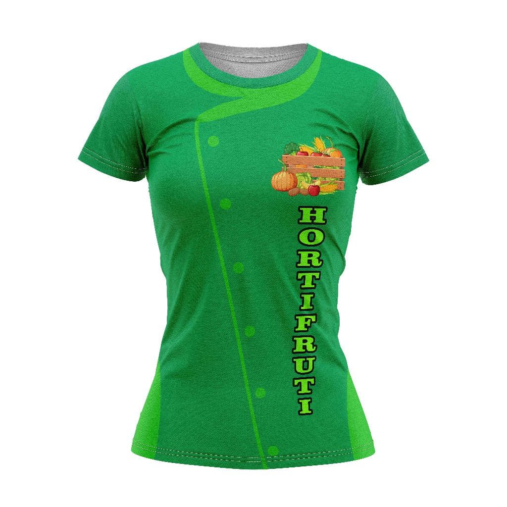 Camisa PROFISSÃO UNIFORME HORTIFRUTI T-Shirt Blusa Malha Casual Feminina HORTIFRUTI