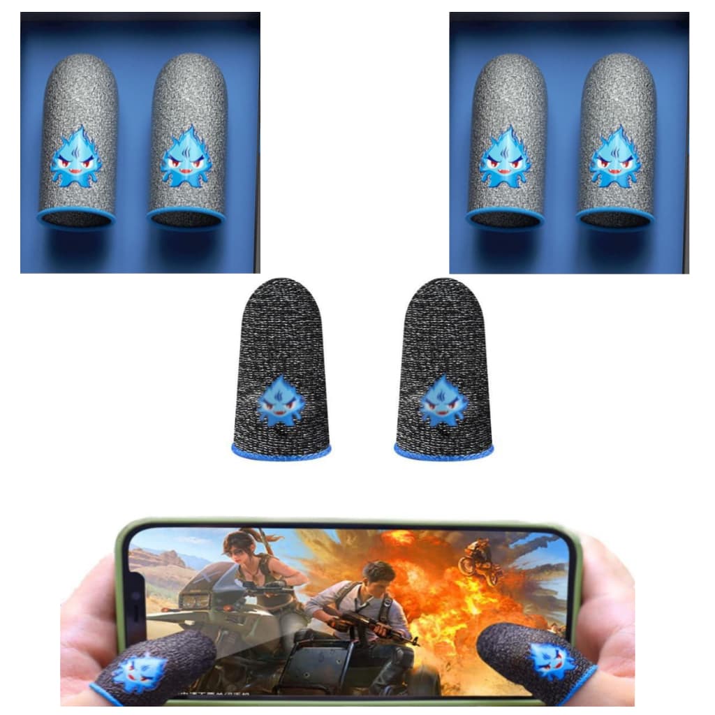 6 Luvas de Dedo Gamer Pro Fibra de Prata 24 pontos fibra de Prata Glow Fire Free Fire Pubg COD anti suor Flydigi e Memo