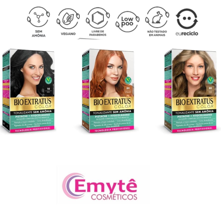Kit Tonalizante Bio Extratus Color Sem Amônia Tecnologia Profissional Lançamento