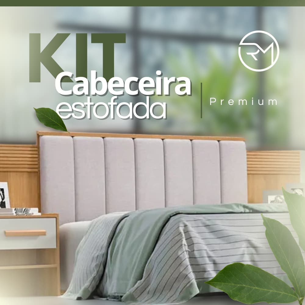 Kit 10 Peças De Cabeceira Estofada Módulos Adesivo Para Cama de Casal