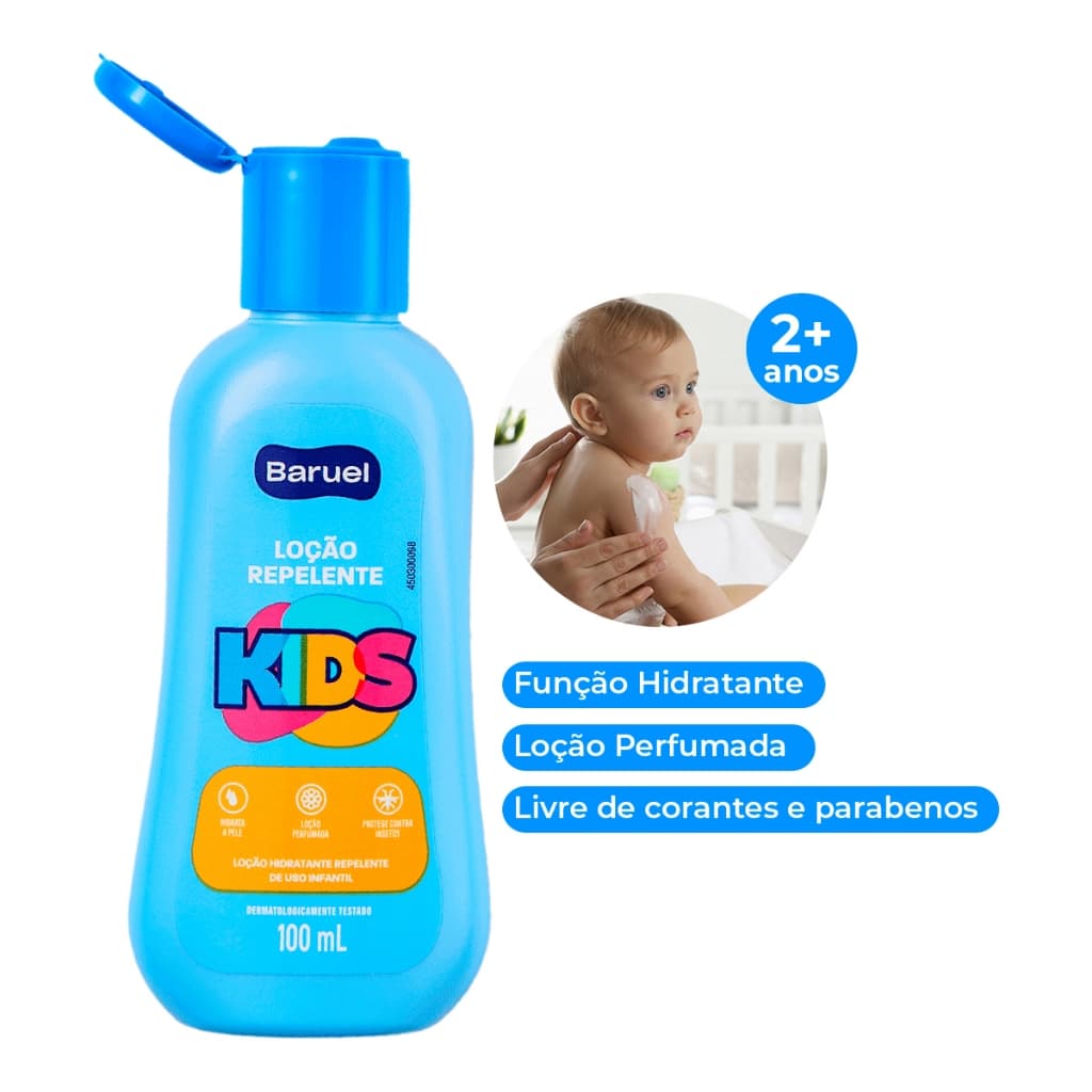 Repelente de Inseto Baruel Kids Infantil Loção Contra Mosquitos Para Crianças 100ml