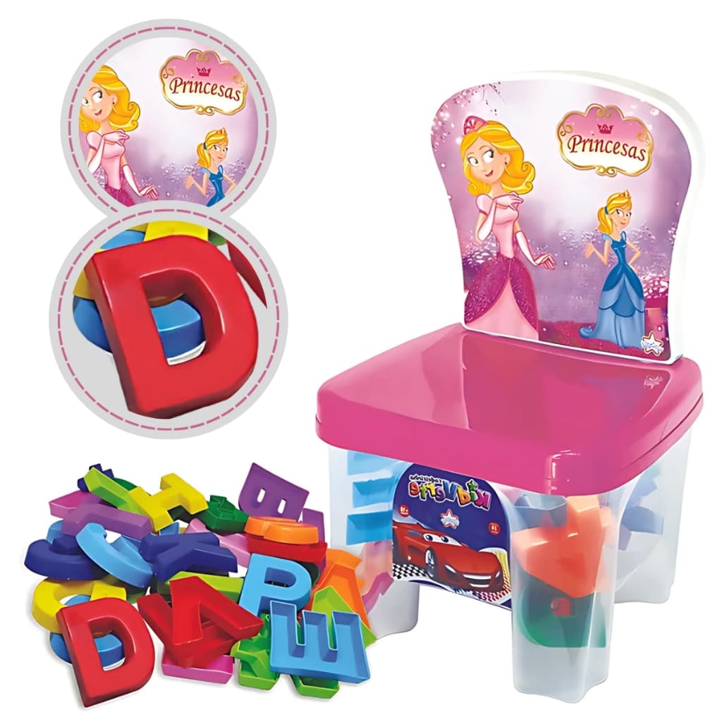 Cadeirinha Toy Infantil Educativa Didática Letras e Números Brinquedo Bebê Criança Kidverte