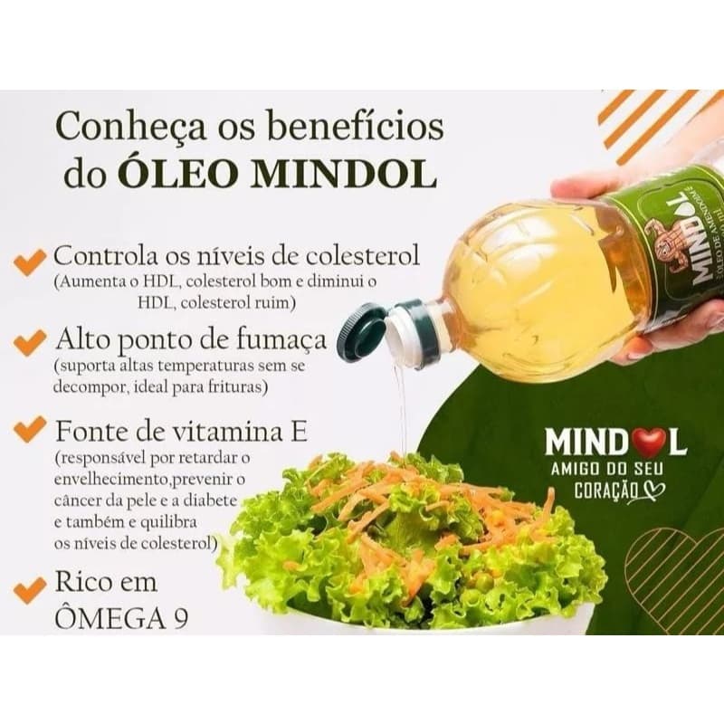 Óleo Amendoim Puro 100% Vegetal Mindol 6 Pats 8 Pets 12 Pets