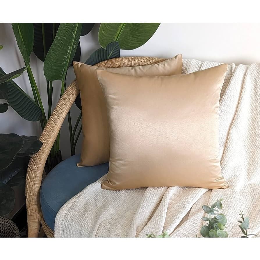 Kit 2 Capa De Almofada Brilhante Cetim Seda 45x45 Decoração Casa Home