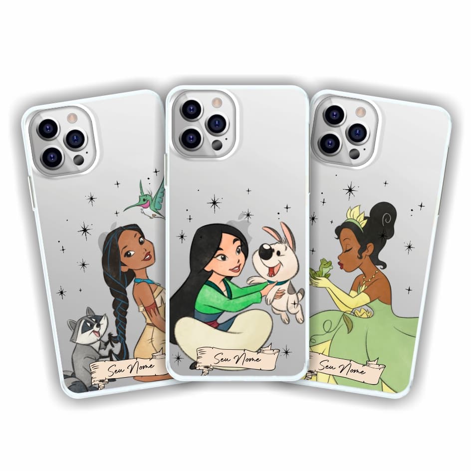 Capa de celular Princesa capa personalizada Princesas Transparente Cartoon Desenho capinha