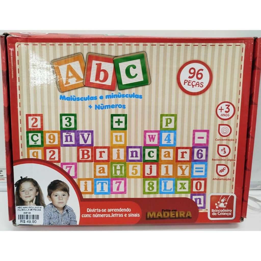 ABC Maiusculas E Minusculas E Numeros MDF Brincadeira De Criança
