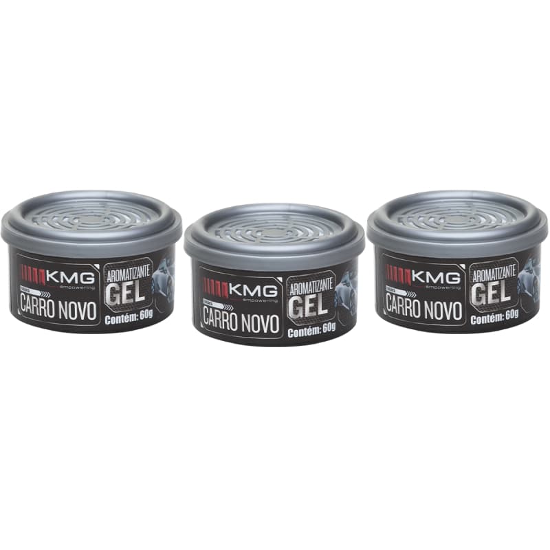 Aromatizantes Carro Novo Para Carro Em Gel 60g - 03 Unidades