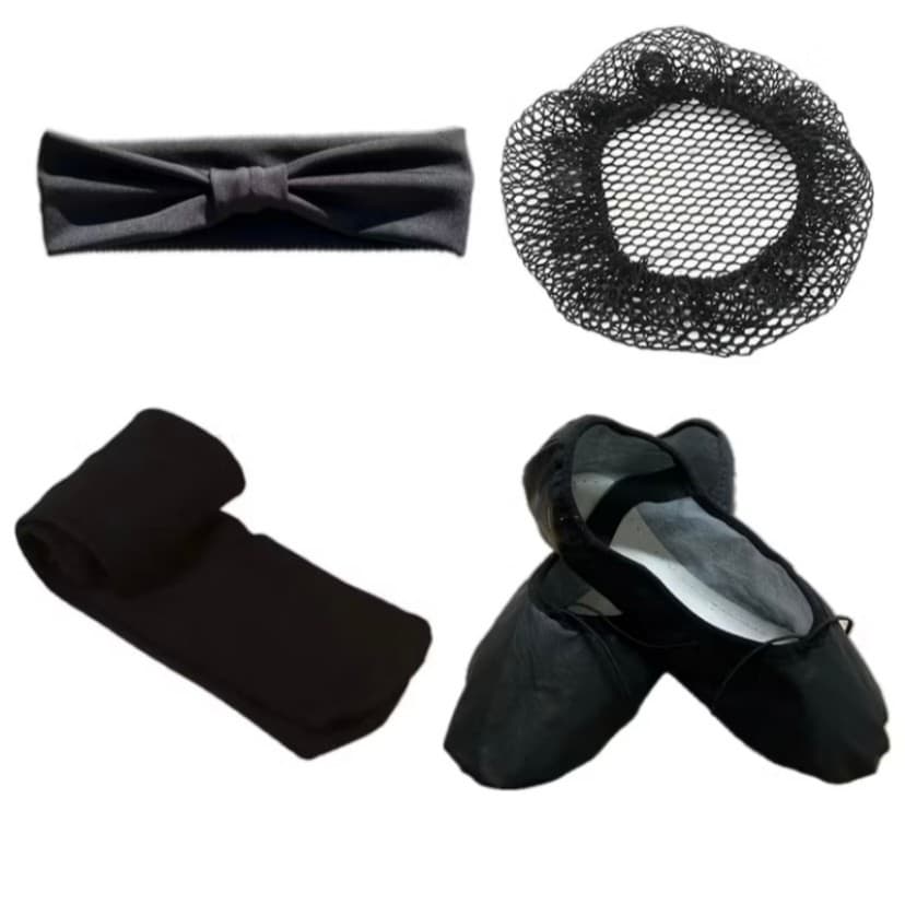 Kit Ballet Acessórios/ Faixinha + Redinha + Sapatilha + Meia calça (infantil) *ENVIO RAPIDO*