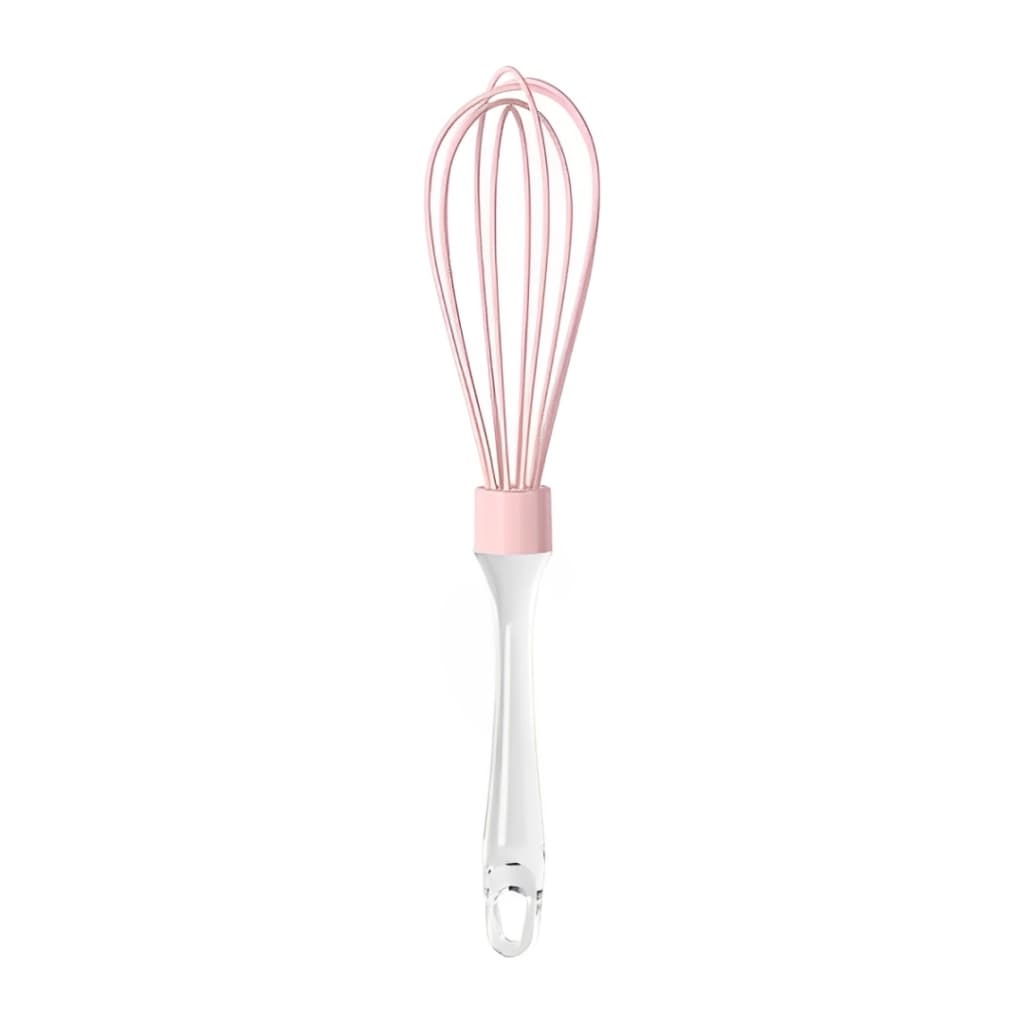 Batedor De Ovos Cabo Transparente 25 Cm Rosa