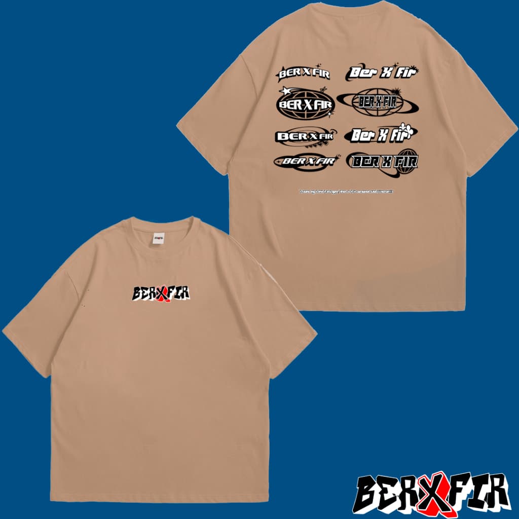 Camiseta Oversized Ber X Fir Y2K Logos P Sair Unissex Streetwear 100% Algodão Estampa Em DTF