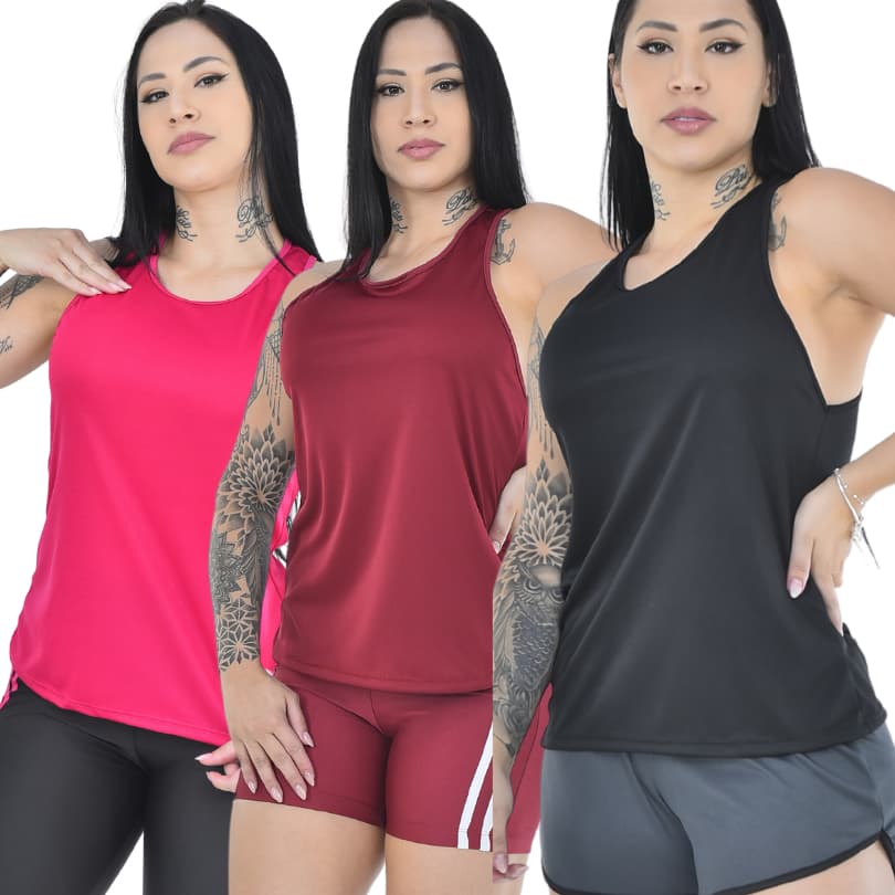 Camiseta Regata Feminina Dry Fitness Premium para Treino e Academia