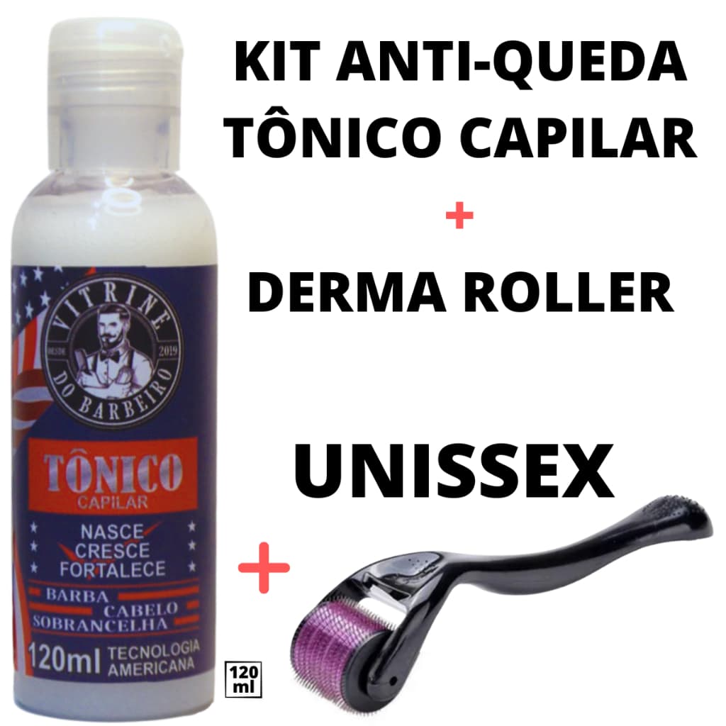 Kit  Dermaroller + Tônico Capilar Kit Para Evitar Queda Fibrosante De Cabelo