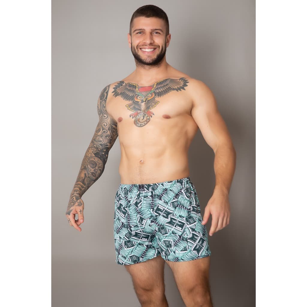 Samba Canção Cueca Short de Dormir Em Liganete Malha Fria.