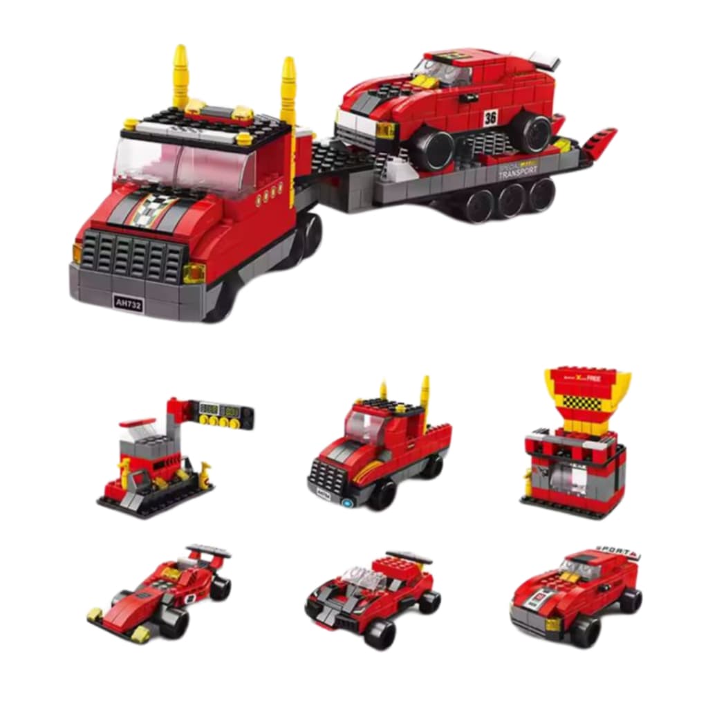 Blocos De Montar Rebocador De Carros - Kit 1000 Peças 6 Em 1 Brinquedo Infantil