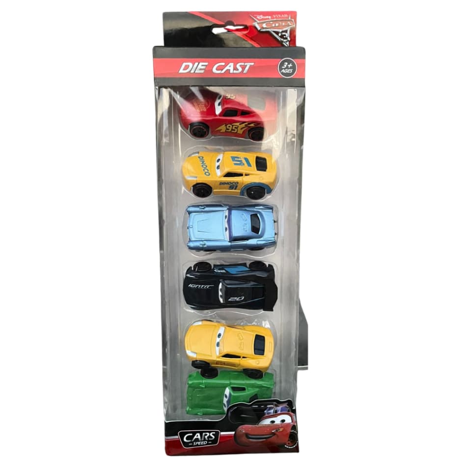 kit Cartela 6 Carrinhos Metal do Relâmpago Mcqueen Carros Brinquedo Infantil