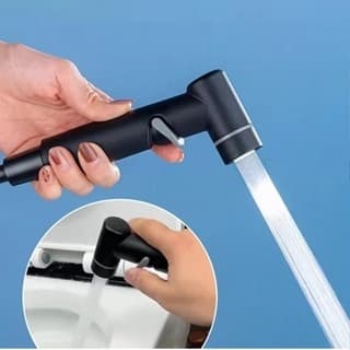 Ducha Higiênica Válvula Dupla Conjunto De Pulverizador De Bidé De Parede Fosco Preto