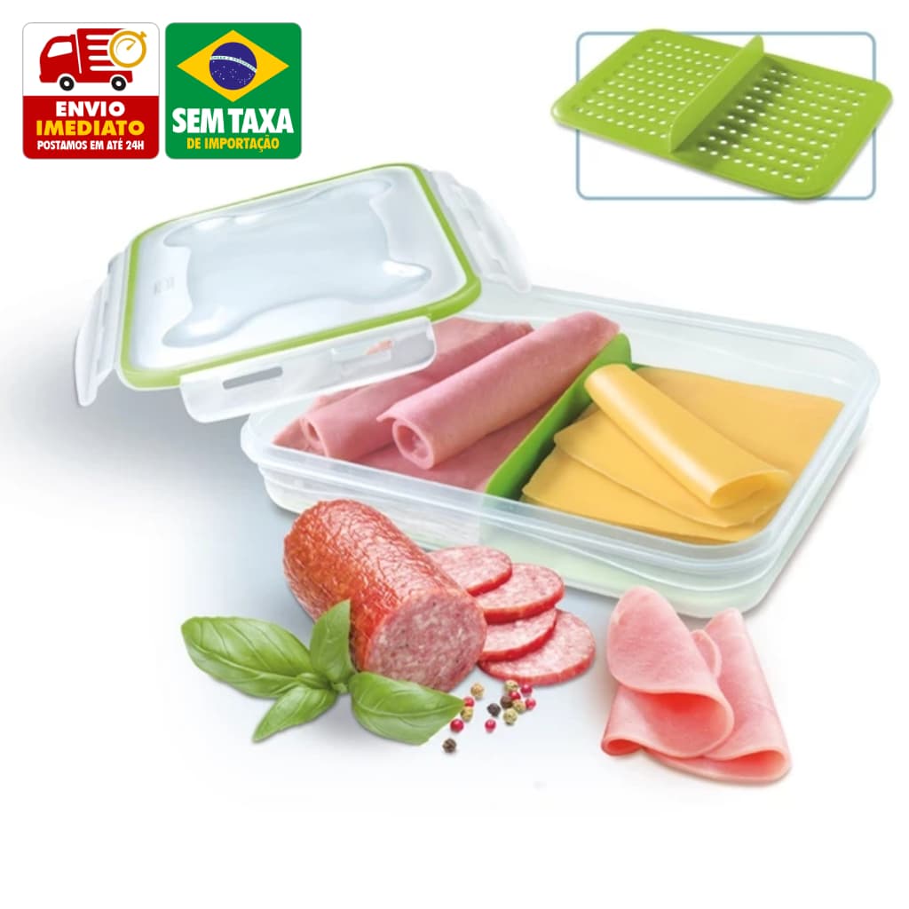 Porta Frios Retangular Com Divisória Hermetic Ware 1,1L LigBrin 1171 2994
