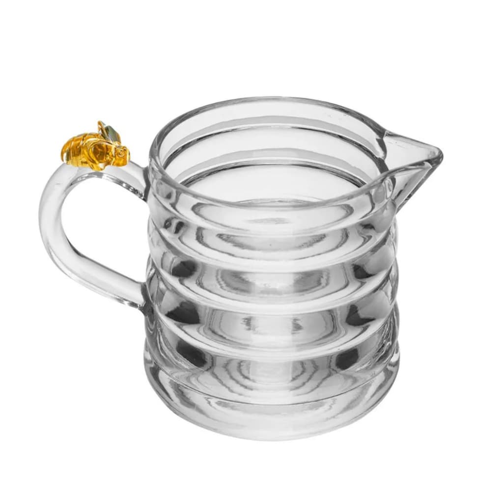 Leiteira De Cristal Abelinha Ecológico Little Bee 300ml Mini Mesa Posta Cantinho do Café Luxo