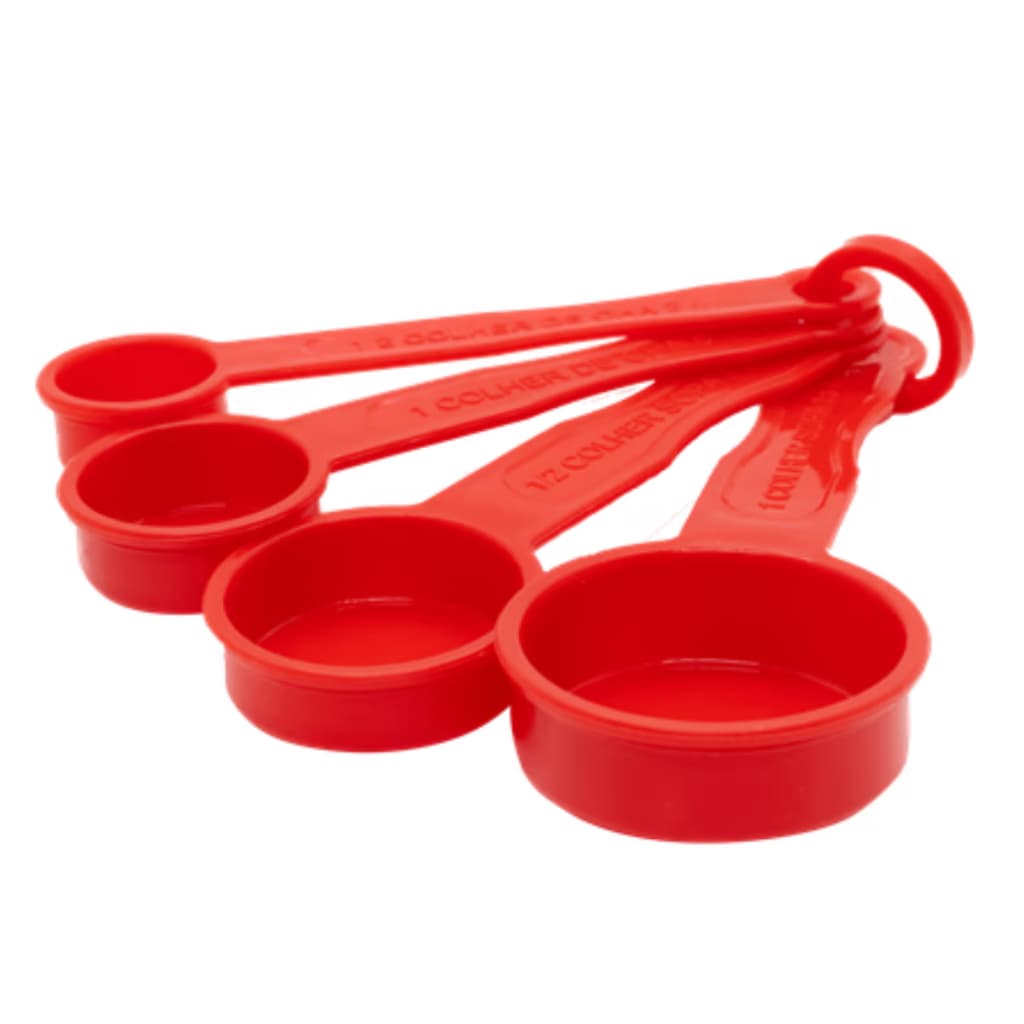 Jogo De Colher Medidora Kit 4 Peças Resistente Para Cozinha Conjunto Colheres Confeitaria Plástico