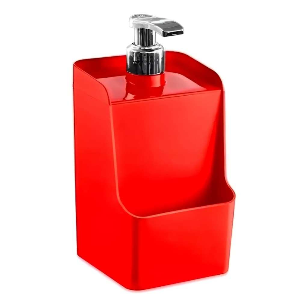 Porta Detergente 500ml Dispenser Slim Plástico Cozinha Cor Vermelho
